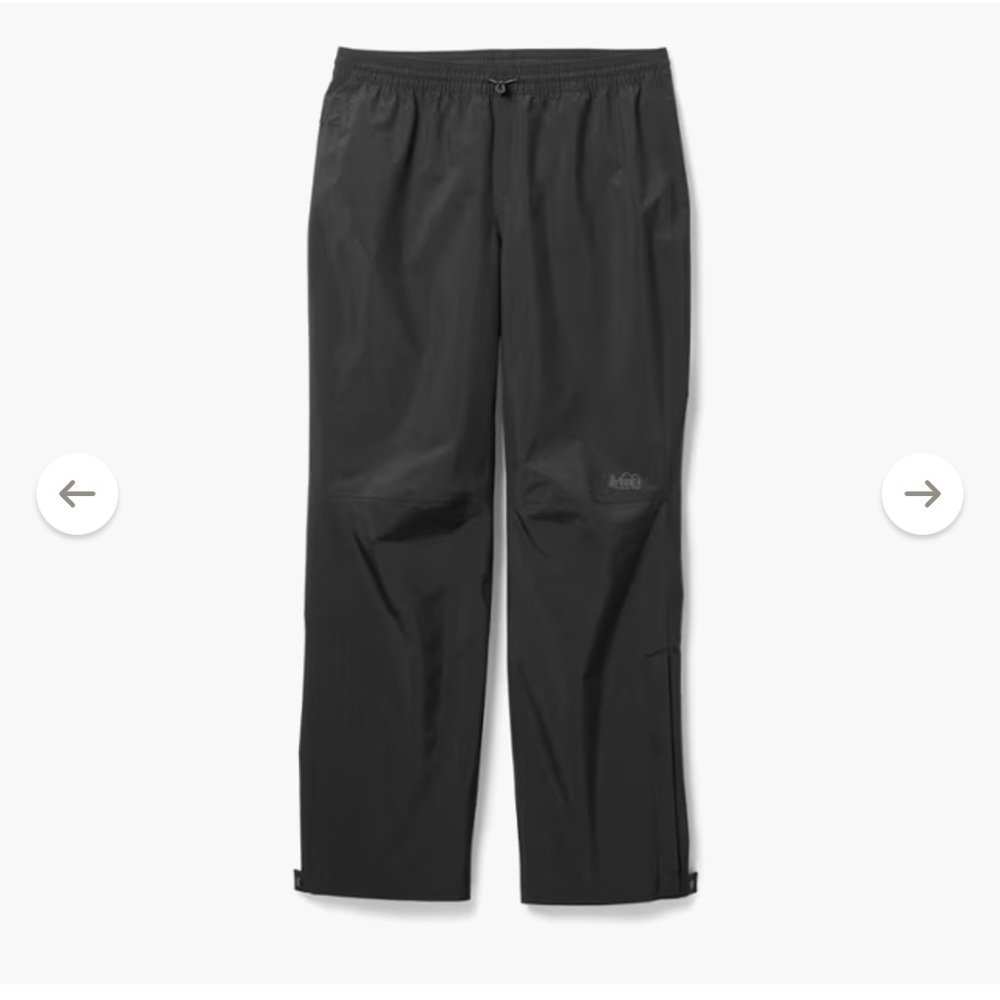 NWT REI Co-op Black Trailmade Rain Pants for Hiking Women's Size 1XL Retail $70